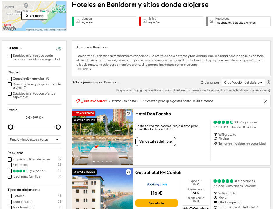 busqueda tripadvisor hotel benidorm